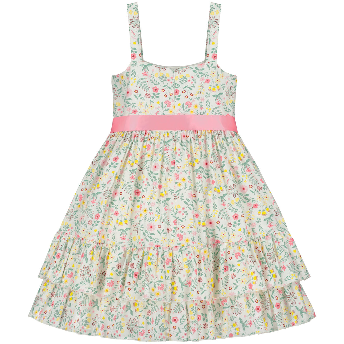 Summer Meadow Girls Party Dress, Pink & White | Holly Hastie London