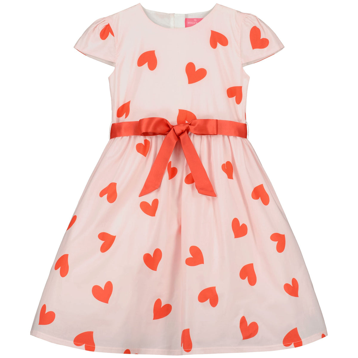 Love Heart Girls Party Dress, Pink & Red | Holly Hastie London